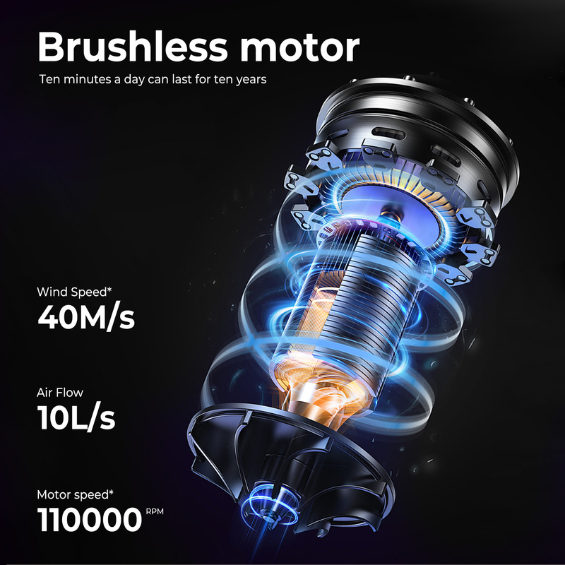Stylant à froid 4 engrenages 8 en 1 110 000 tours par minute Vitesse sèche-cheveux ionique négatif Fer à friser automatique Volumizer redressant