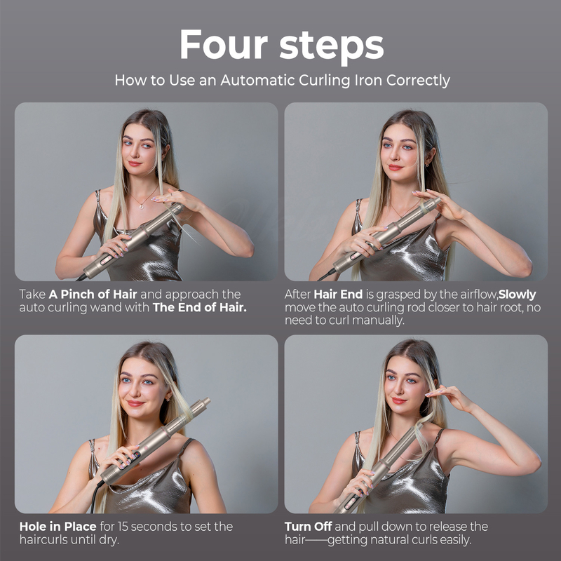 6 en 1 Styling professionnel à air chaud, séchoir à cheveux puissant et réglage de cheveux