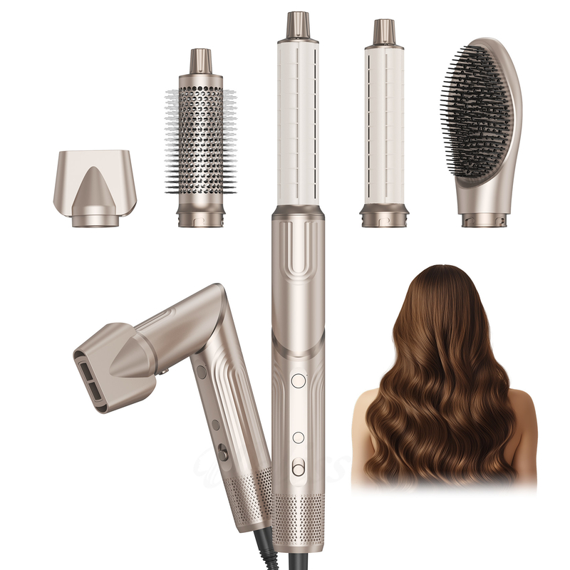 5 en 1 sèche-cheveux pliable à brosses à vent à haute vitesse Turbo-Blow sèche-cheveux à brosses professionnel 500 millions sèche-cheveux ionique négatif