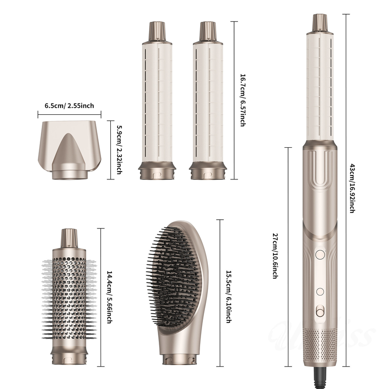 5 en 1 sèche-cheveux pliable à brosses à vent à haute vitesse Turbo-Blow sèche-cheveux à brosses professionnel 500 millions sèche-cheveux ionique négatif