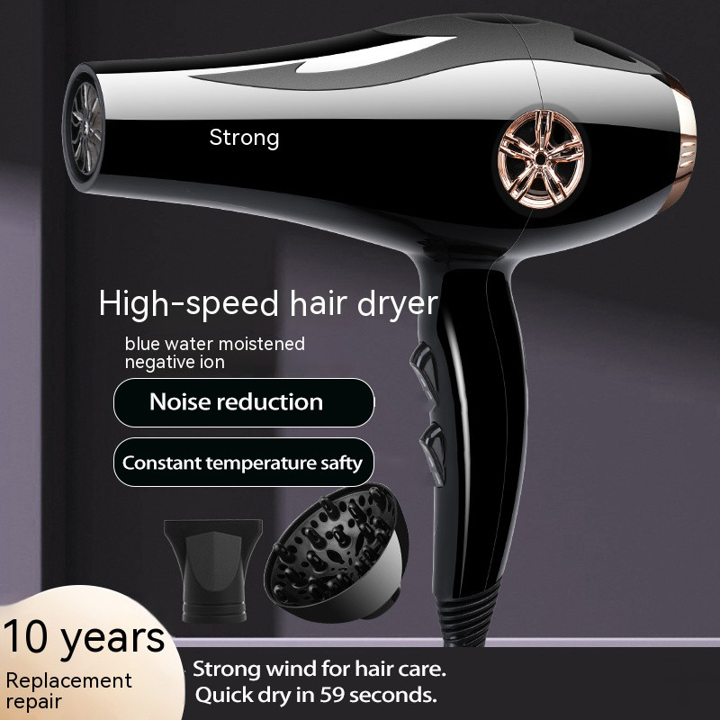 Séchoir à cheveux professionnel à haute vitesse à plusieurs raccords de 2000W pour salons de coiffure avec lumière bleue