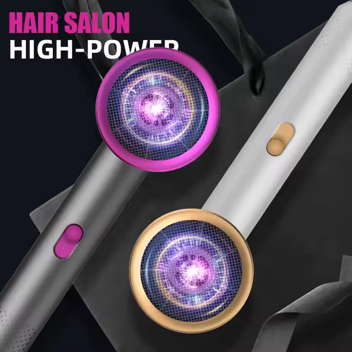 Séche-cheveux électrique à ions négatifs à haute vitesse portable de 1500W pour professionnels sans fil à domicile